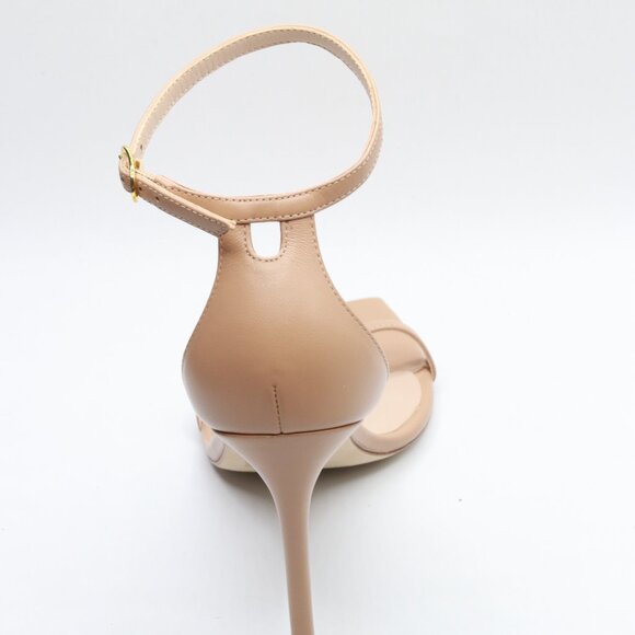 Stuart Weitzman Women's Nudistcurve 100 Smooth Leather Sandals, Adobe, Tan, 9.5 - Picture 3 of 4